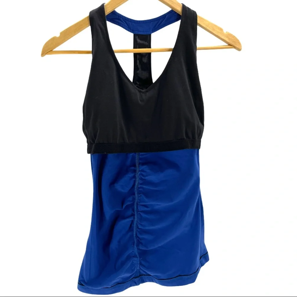Lucy Ruched Racerback Yoga Tank Top Built In Bra - Picture 11 of 12